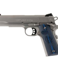 Buy Colt 1911 Government Competition 9mm Luger 5in Stainless Steel w/ G10 Blue & Black Grips Pistol - 9+1 Rounds